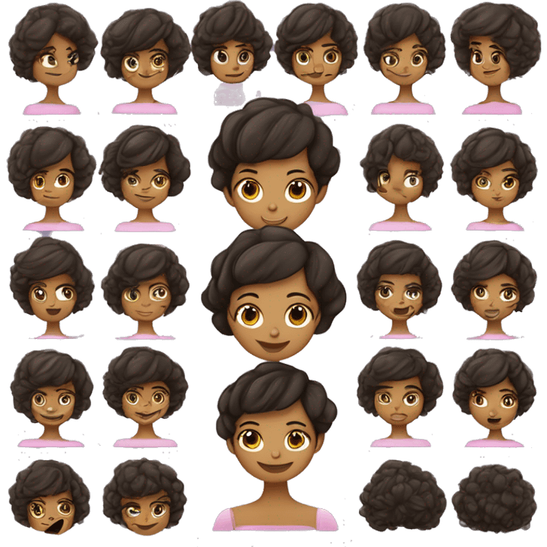 mulher cabelo pixie cut liso morena clara de cabelo escuro emoji