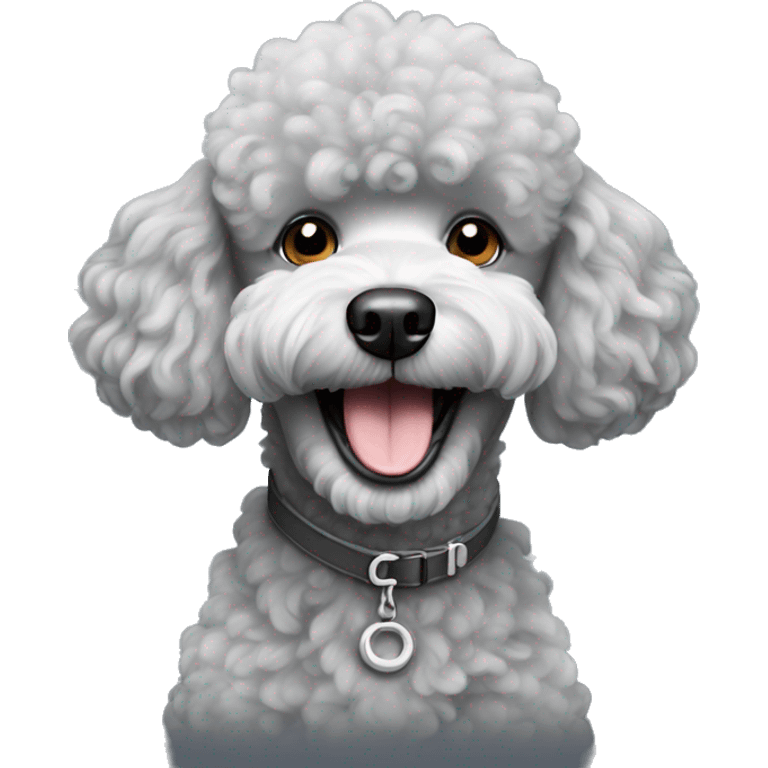 Grey happy poodle  emoji