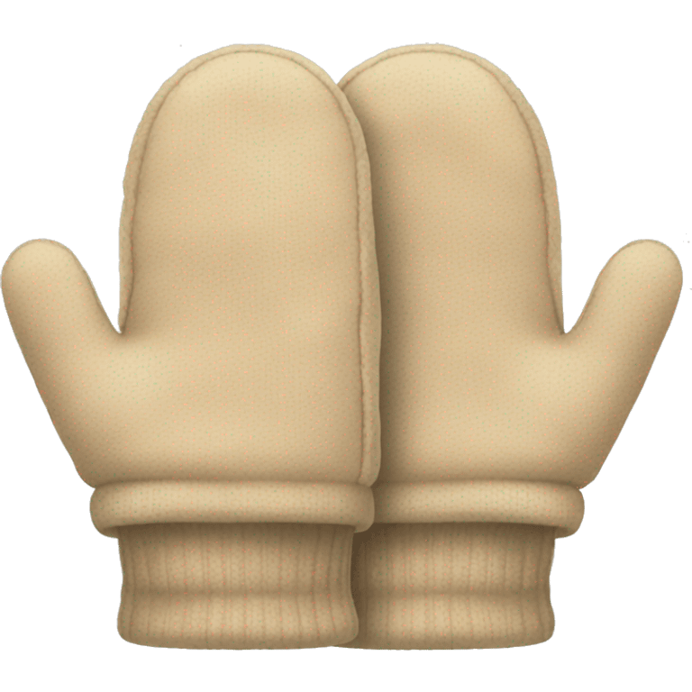 pair of beige winter mits emoji