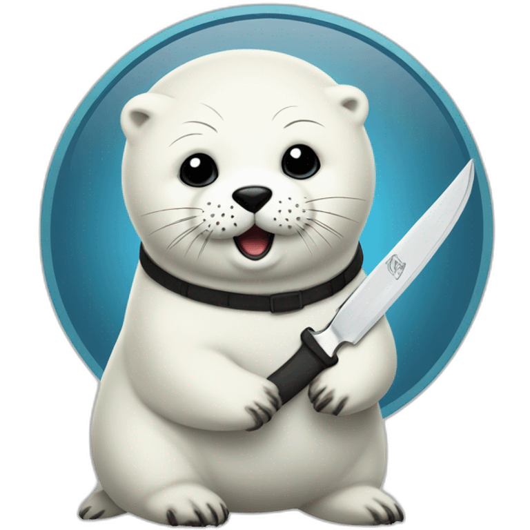 harp seal with knife emoji