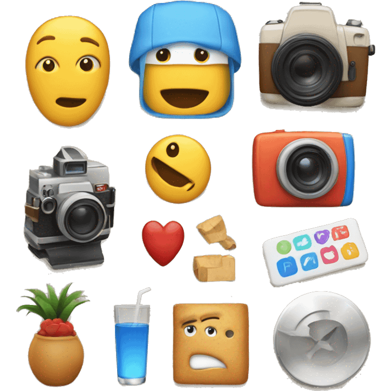 An emoji representing challenge videos, featuring various elements like a camera, a play button, and fun challenge icons, showcasing the exciting and competitive nature of these videos emoji