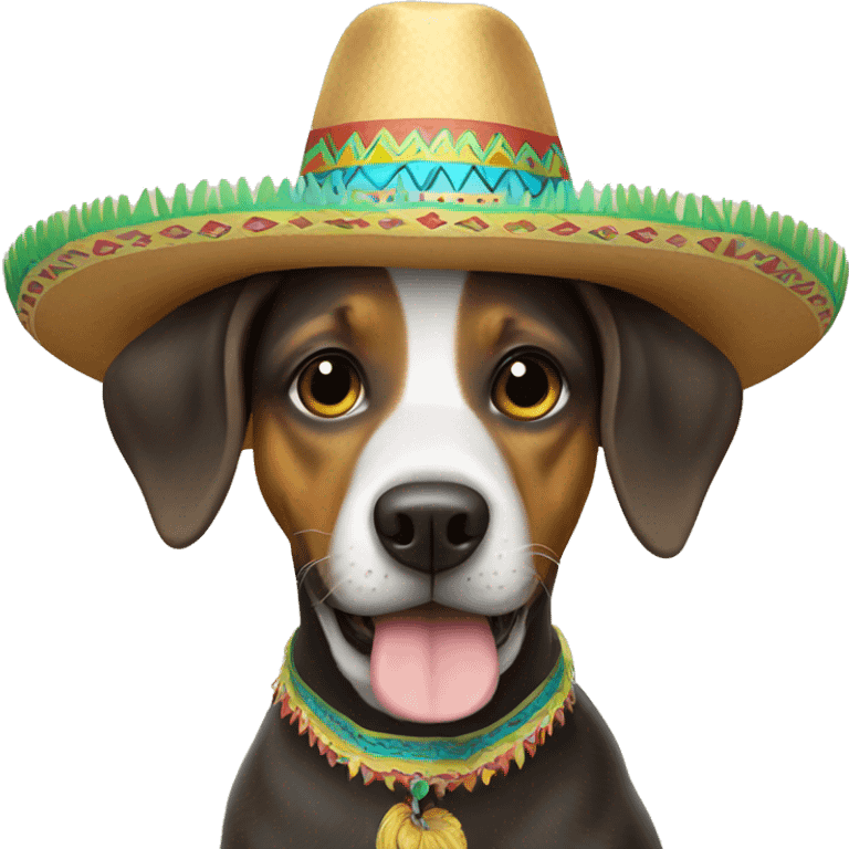 Dog wearing a sombrero ￼ emoji