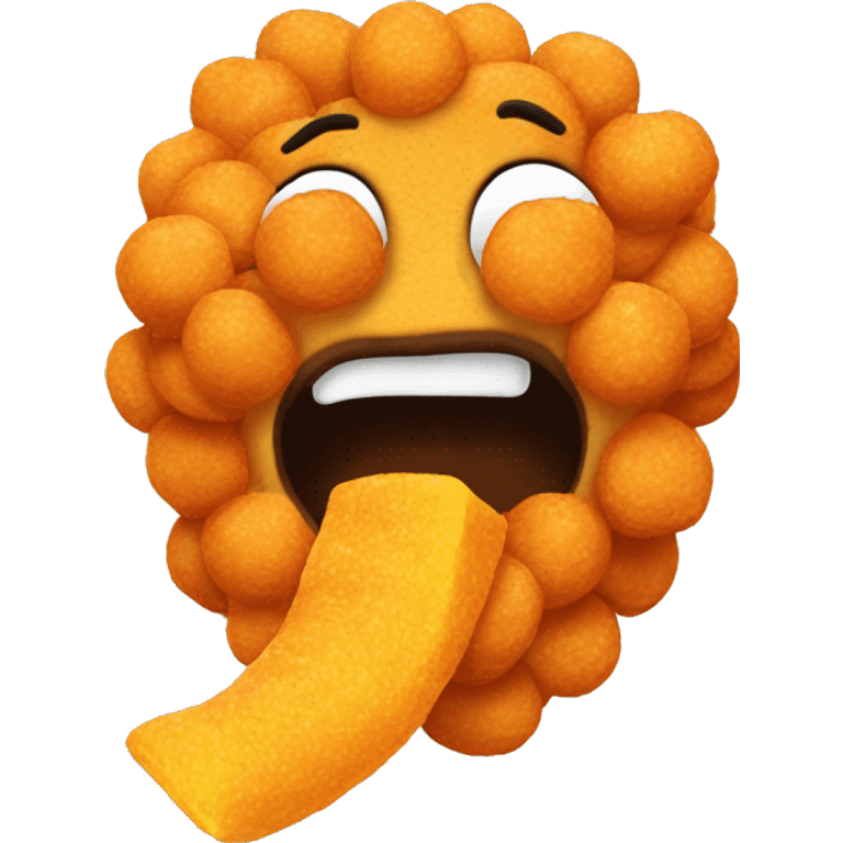 emoji eating cheeto puffs emoji