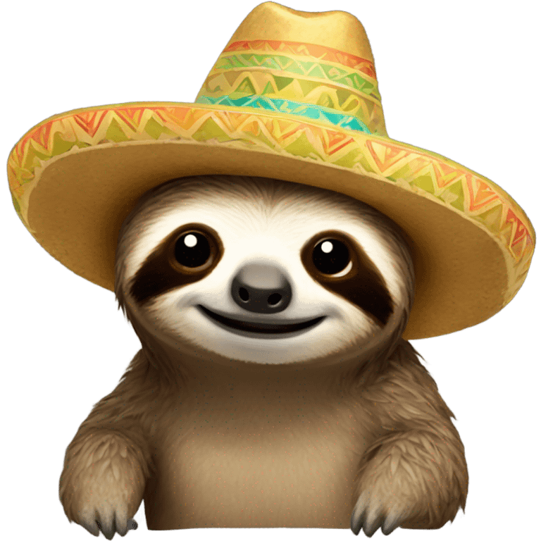 Sloth wearing a sombrero emoji