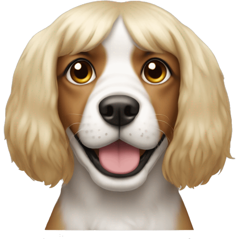 dog wearing a wig  emoji