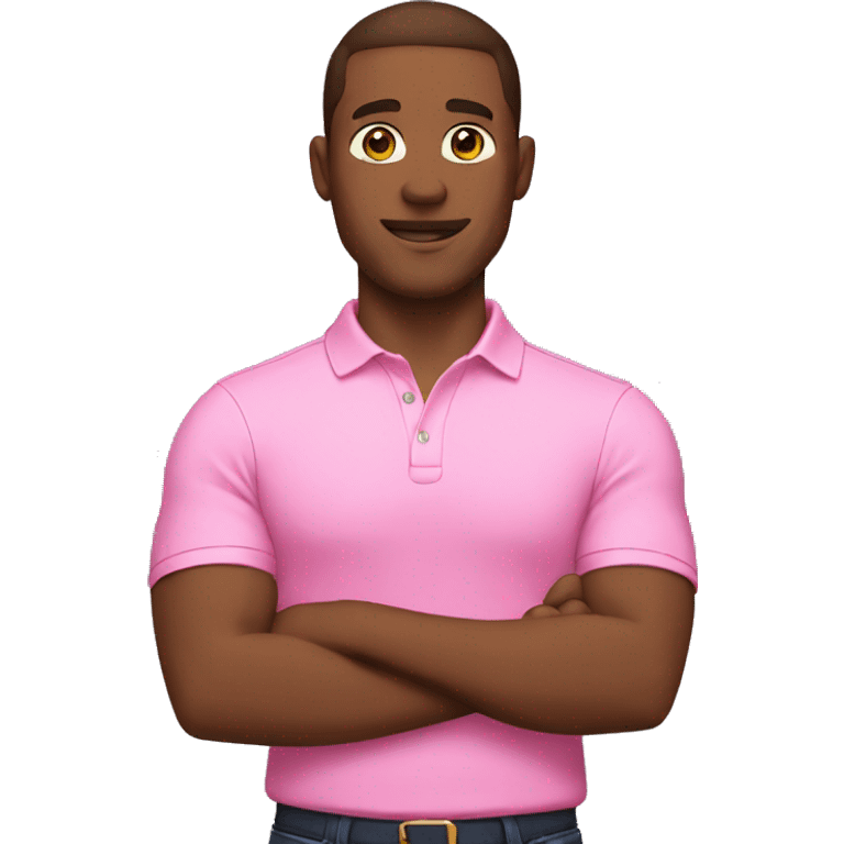 Guy in pink polo shirt emoji