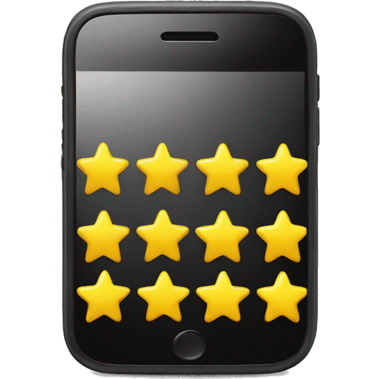 A phone with five yellow stars on the screen emoji