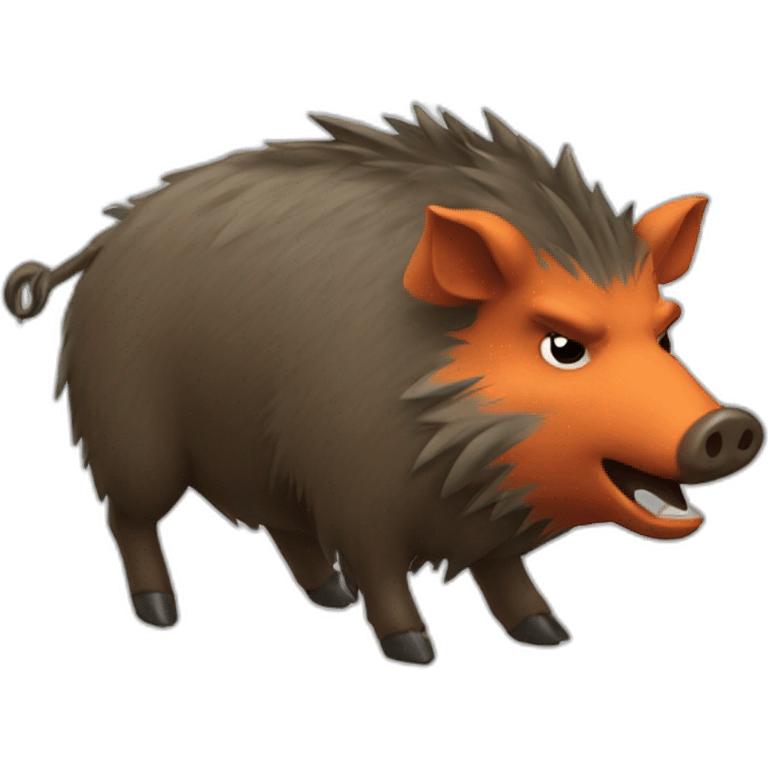 ANGRY wild boar with orange cap emoji