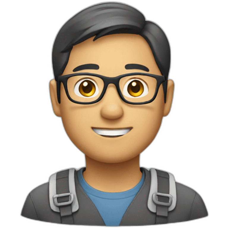 A gentle Asian engineer wearing glasses. emoji