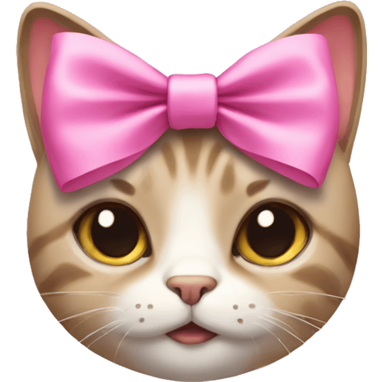 cat with a pink bow emoji