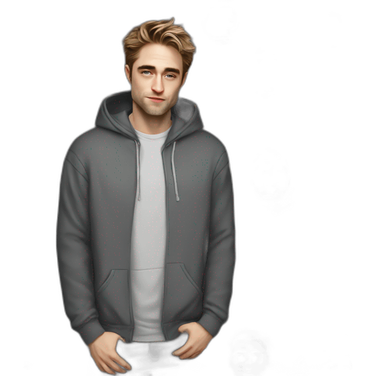 robert-pattinson cartoon wearing hoody emoji