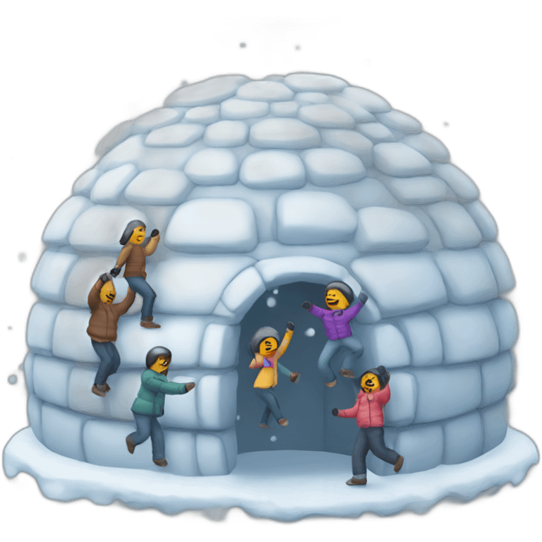 igloo people dancing outside emoji