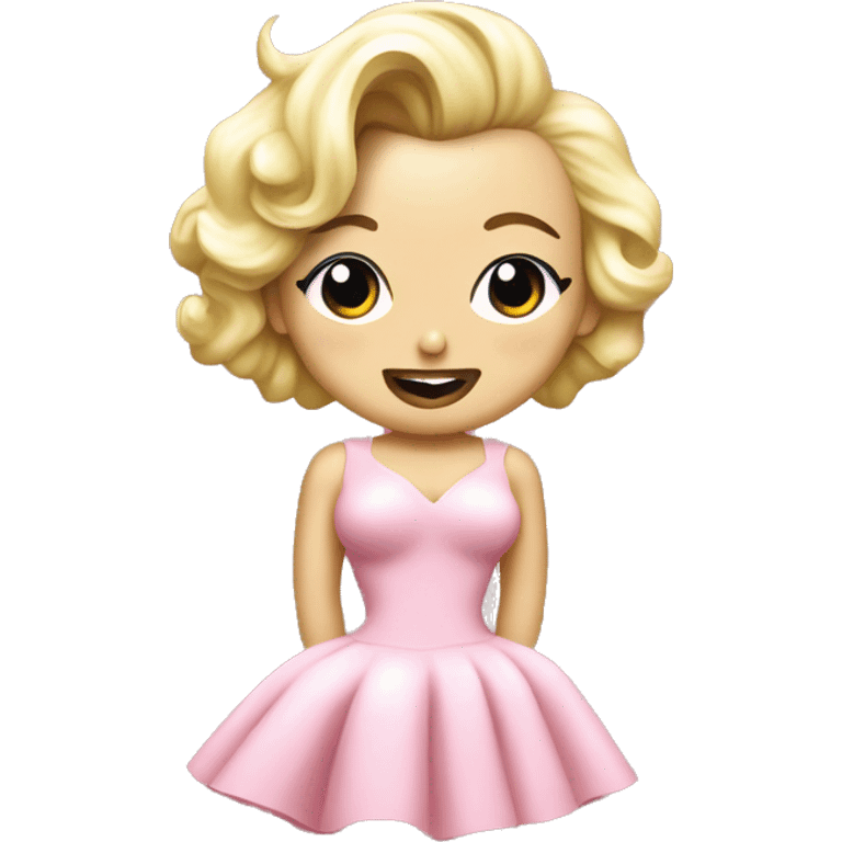 Marilyn Monroe on a pink dress that has a corns on it emoji