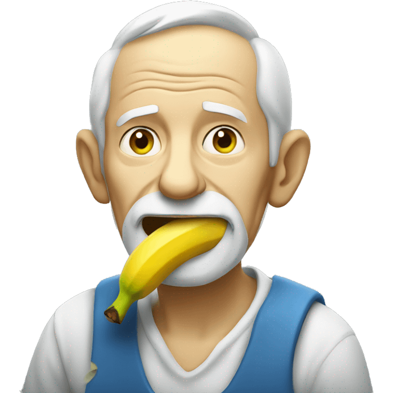 old man eating banana emoji