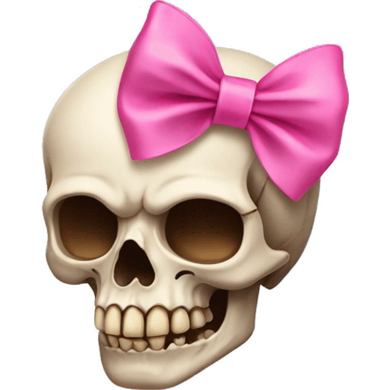 Skull with a pink bow emoji