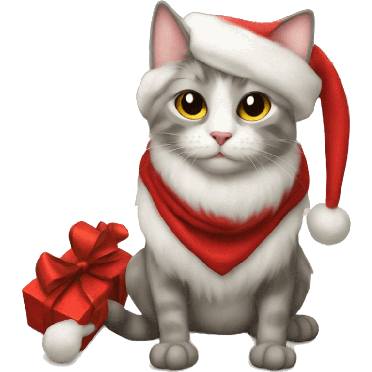 Santa cat wanna go out emoji