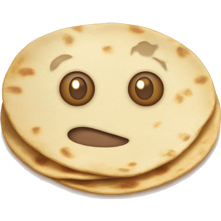 A flour tortilla with beans and cream inside emoji