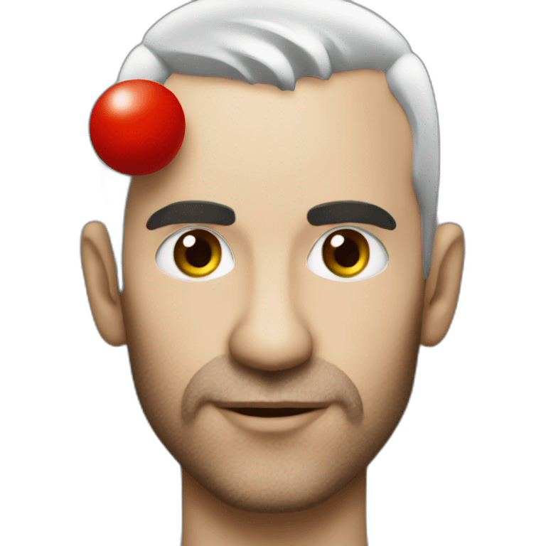 Eros ramazotti with red nose emoji