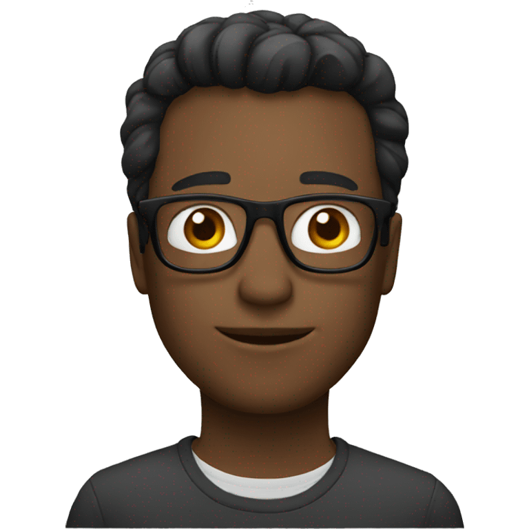 A guy with glasses and bold  emoji