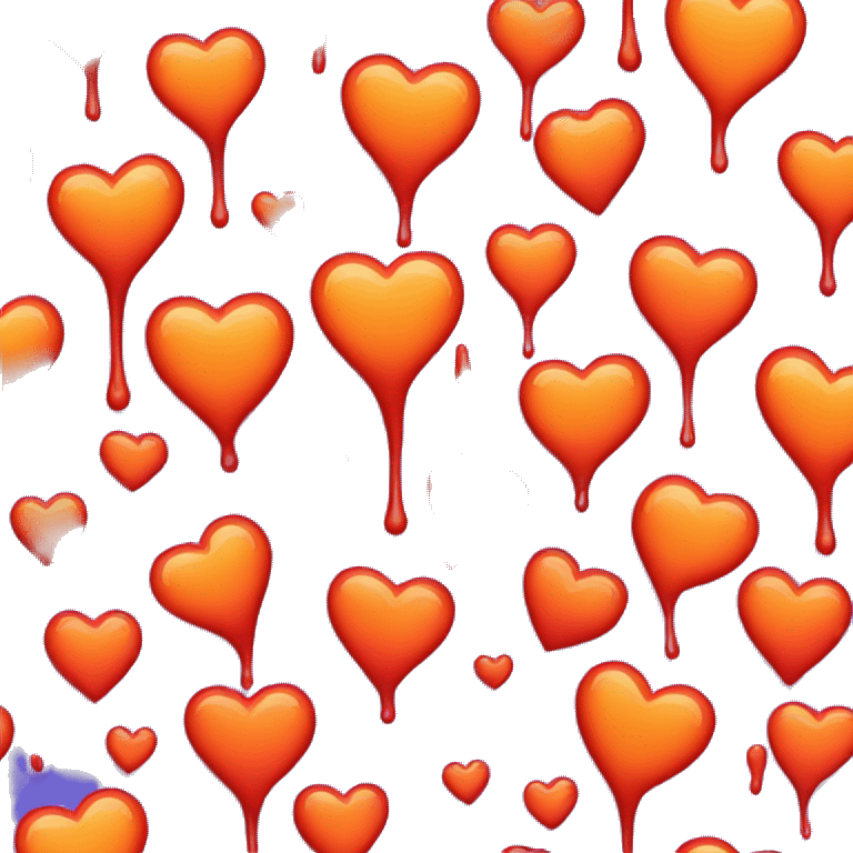 dripping bleeding red heart glowing red orange warmth emoji