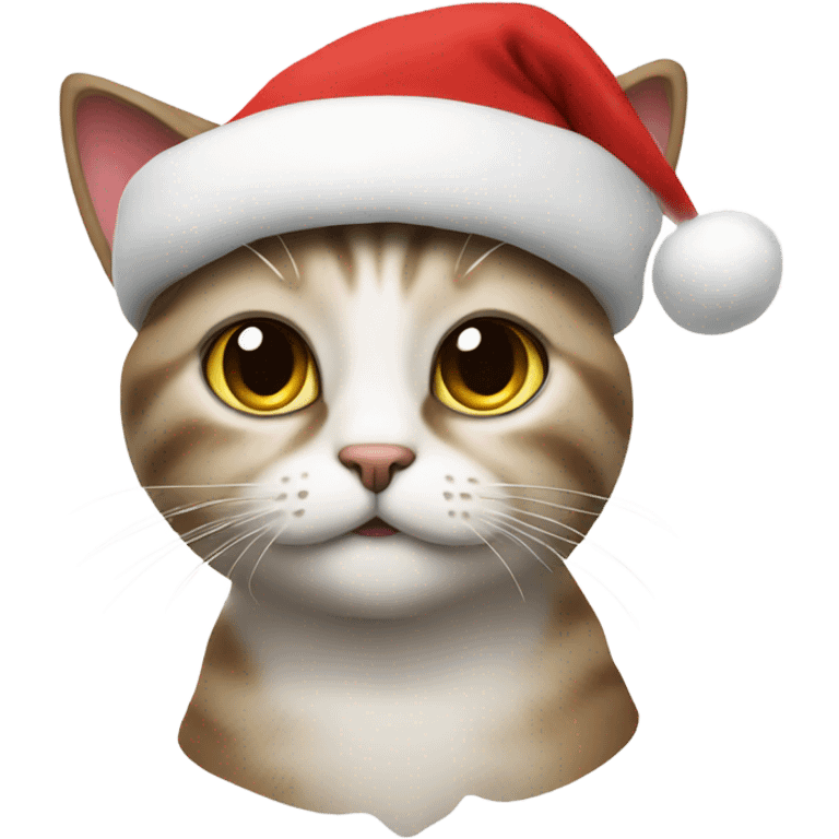 Cat wearing a Santa hat emoji