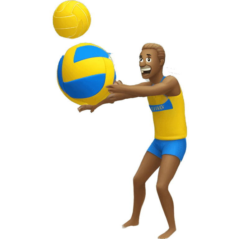 Yellow Blue Beachvolleyball  emoji