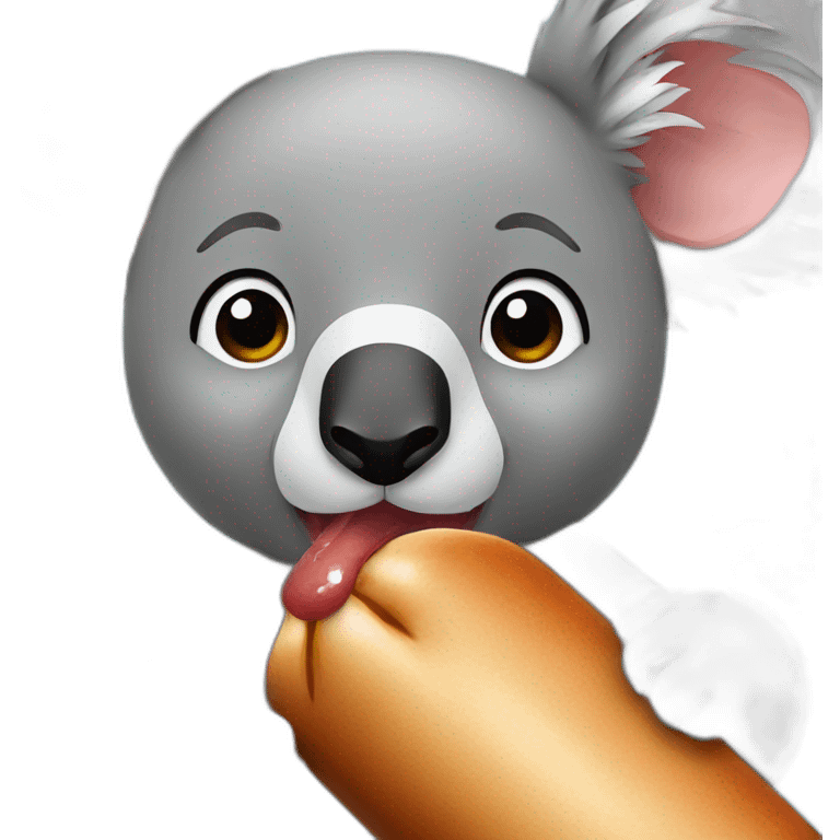 koala and kangaroo licking sausage together emoji