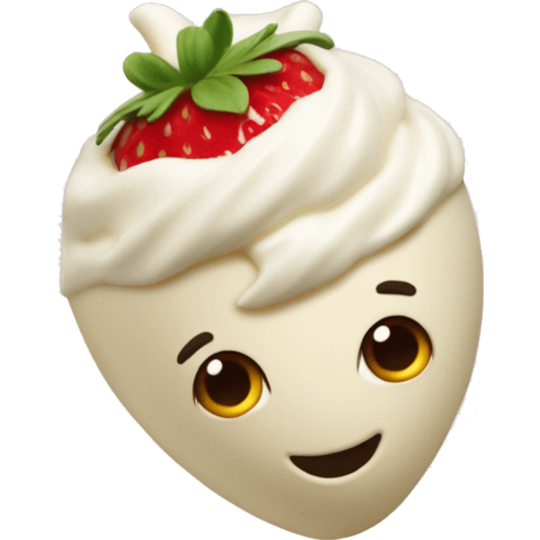 White chocolate covered strawberries  emoji