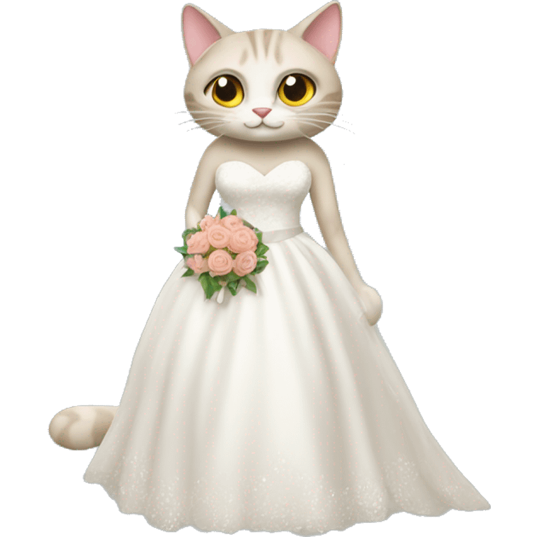 Cat in wedding dress with her soulmate  emoji