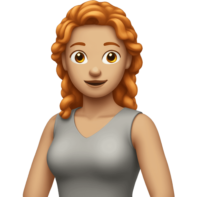 woman ginger with shoulders and hands expresion “all well” emoji