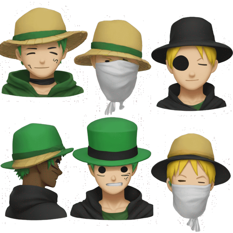 zoro with luffy hat emoji