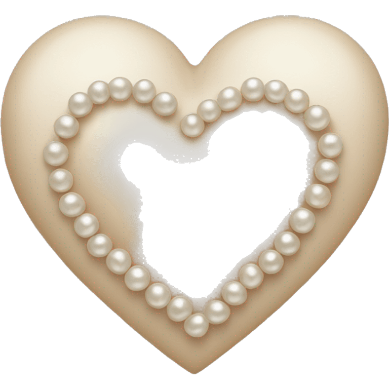 beige heart and pearls emoji