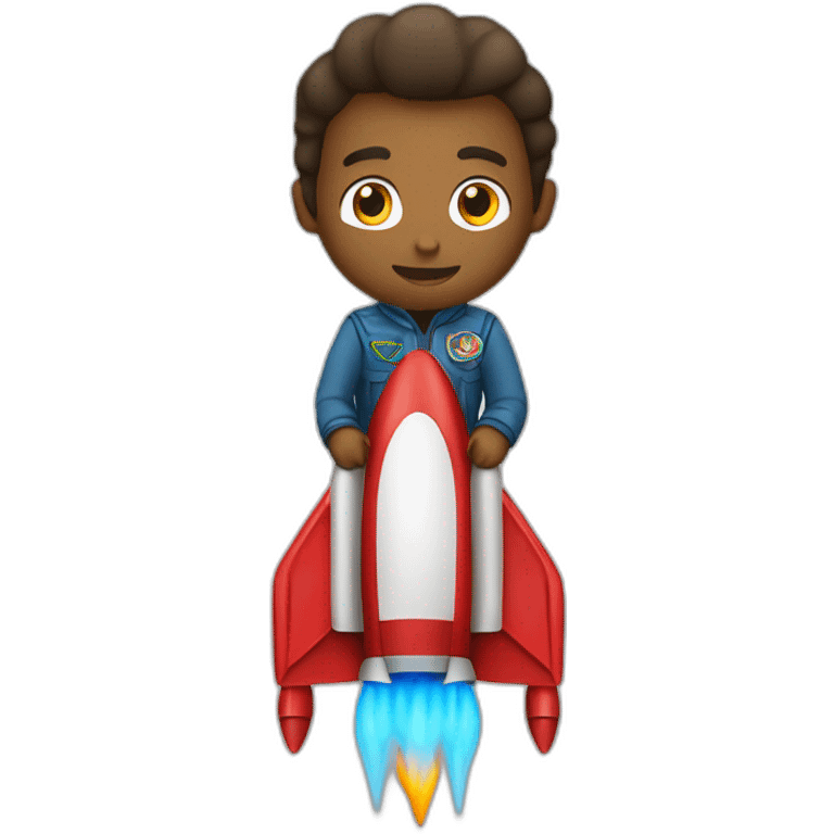 Benjamin Netanjahu sitting on a Flying rocket of peace emoji