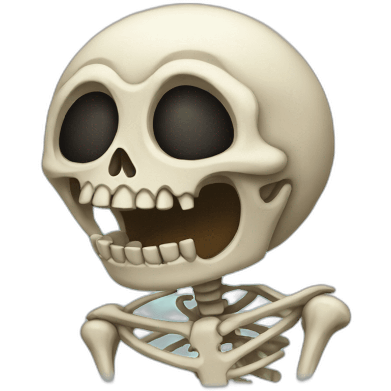 Cringy skeleton emoji