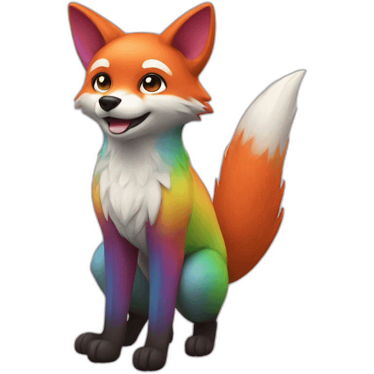 Rainbow Fox Full Body emoji