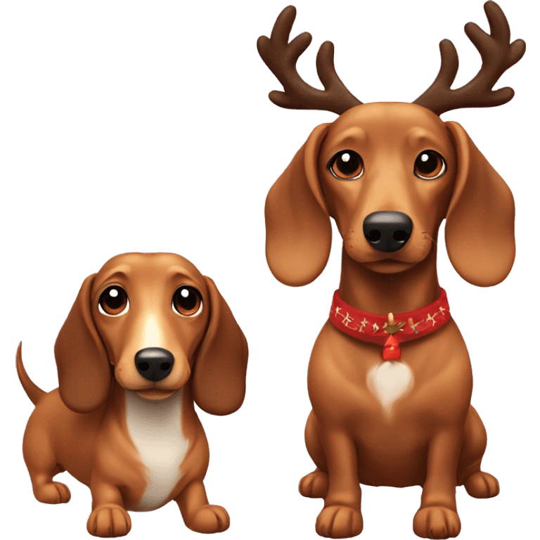 Dachshund and a reindeer custom emoji