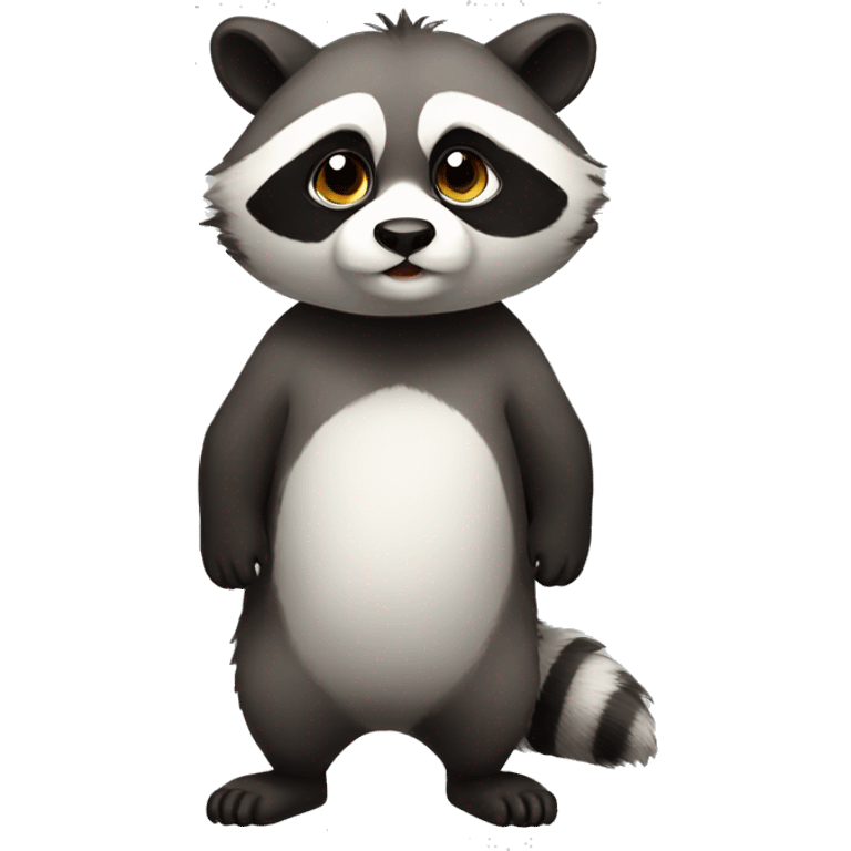 Cute raccoon-panda-hybrid full body emoji