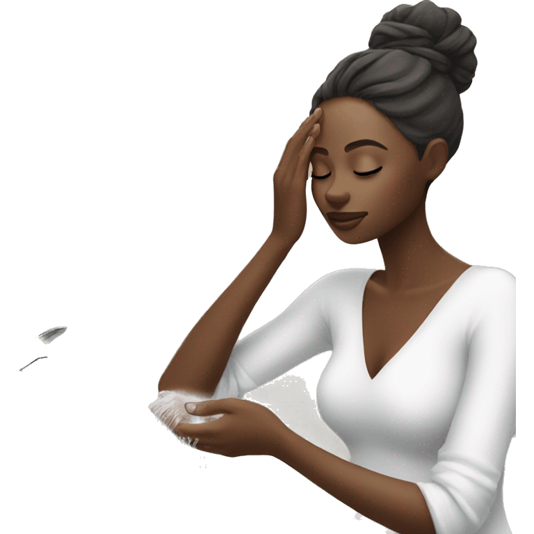 beautiful African woman washing her face emoji