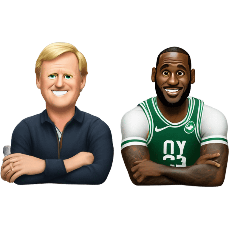 LeBron James sitting at a bar with Larry bird emoji