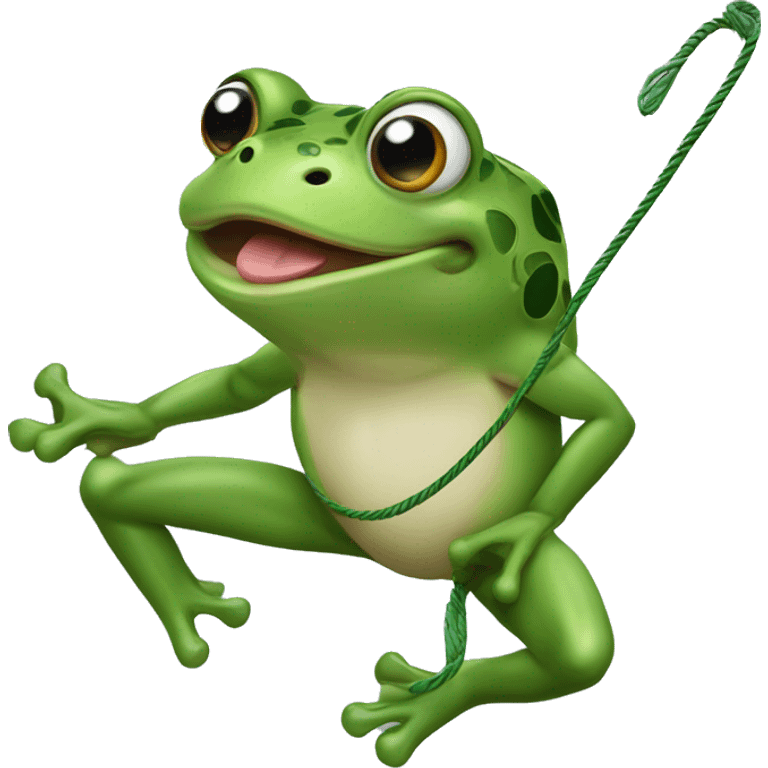 A frog using his tongue as a lasso to catch a fly  emoji