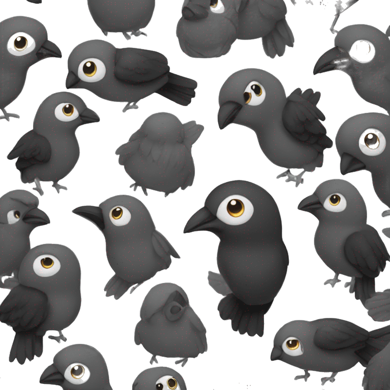 bird black with white belly junko emoji