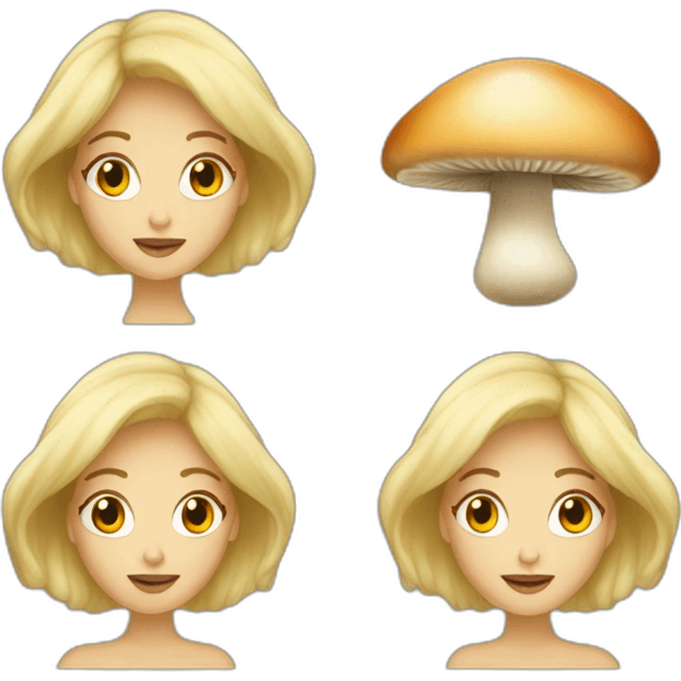 Blond woman mushroom emoji