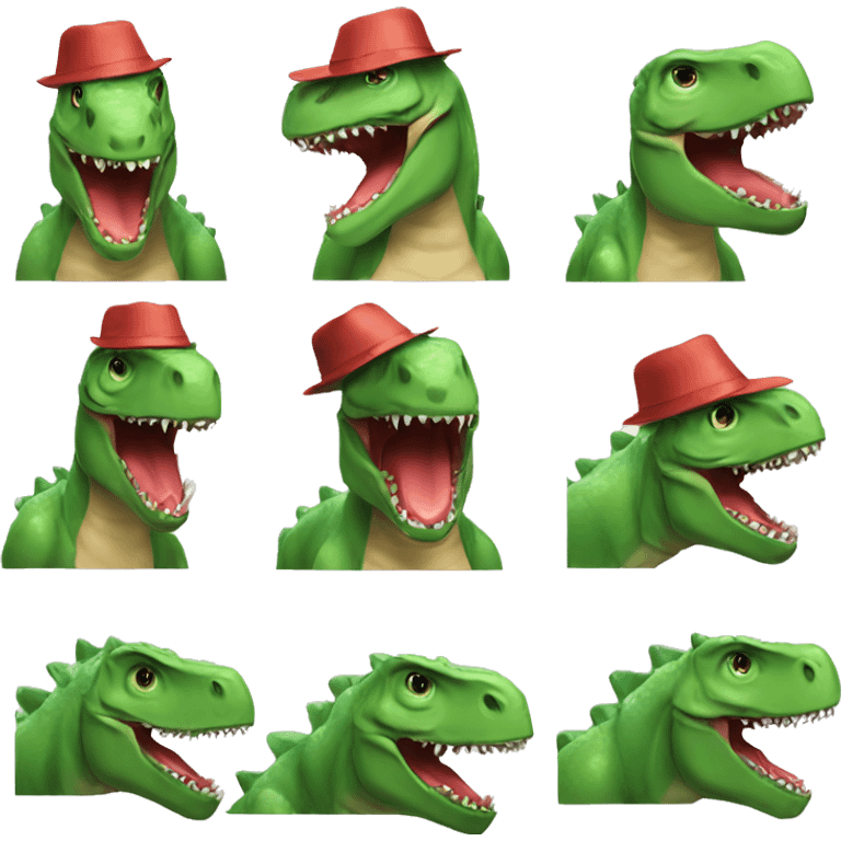 dinosaur with new year hat and with water battle emoji