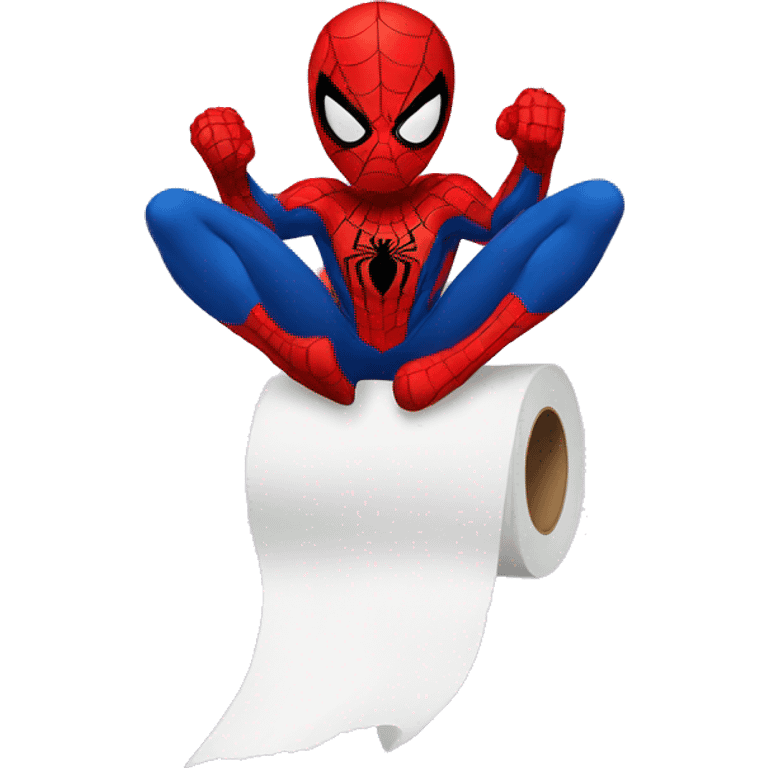 Spiderman with toilet paper emoji