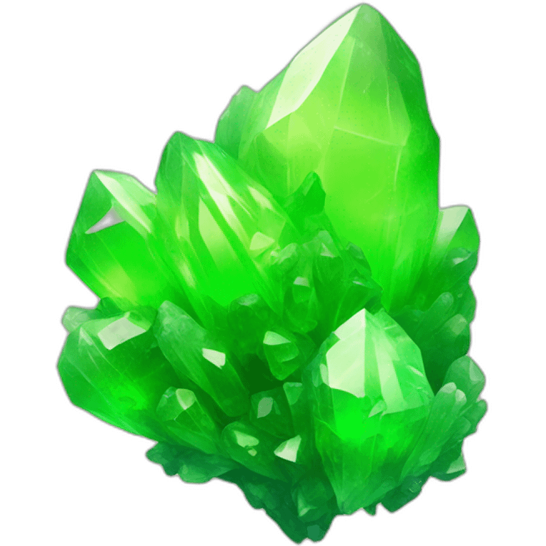 Fluorescent green rock crystals in a cluster emoji