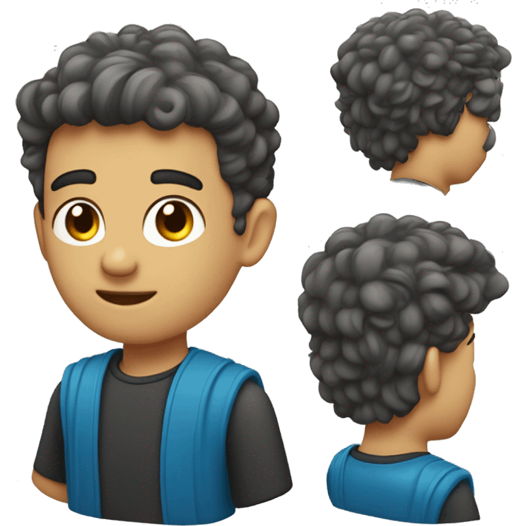 menino com cabelo ruivo,olhos azuis,cabelo curto e pele branca. emoji