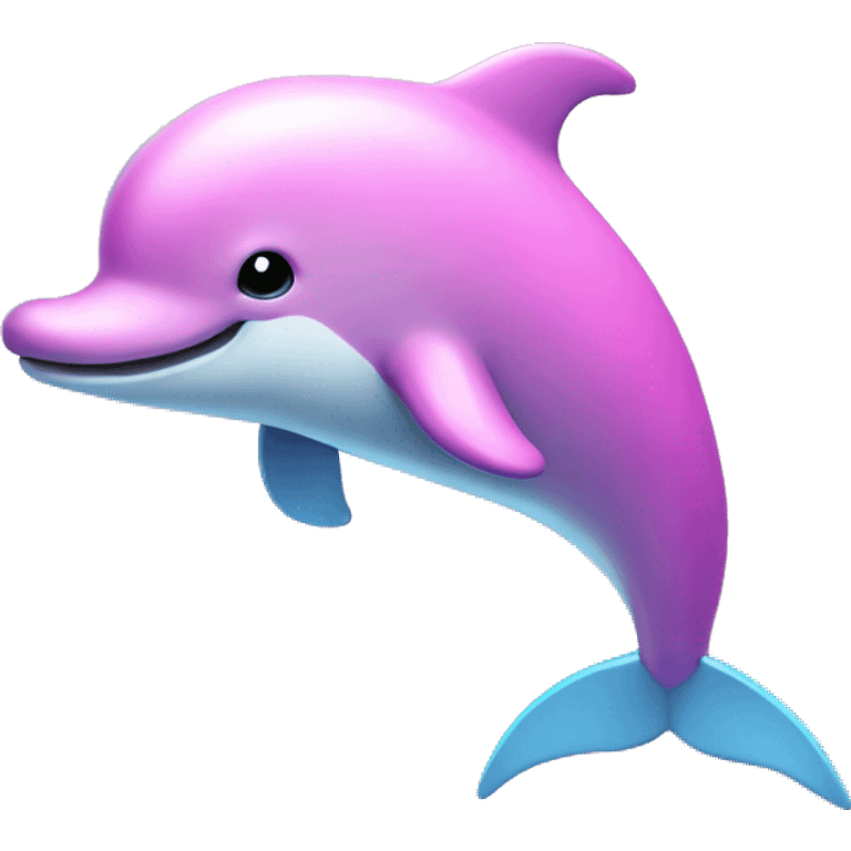 Pink fluffy dolphin with wings and horn emoji