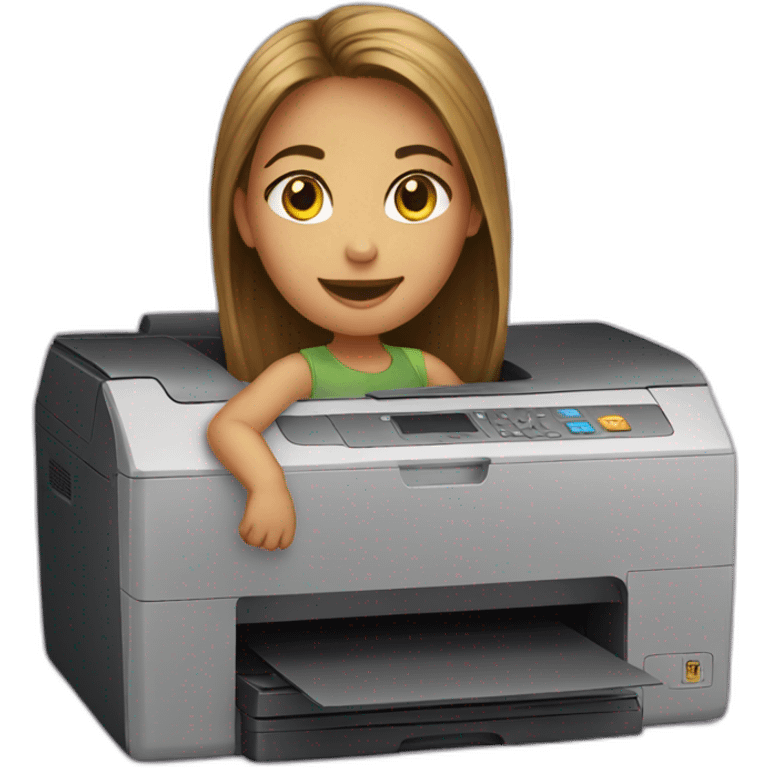 girl on printer emoji