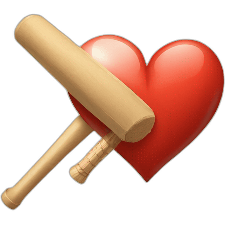 broken heart and cricket bat emoji