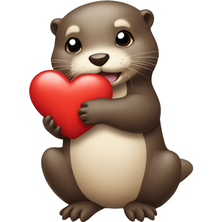 otter holding a heart emoji